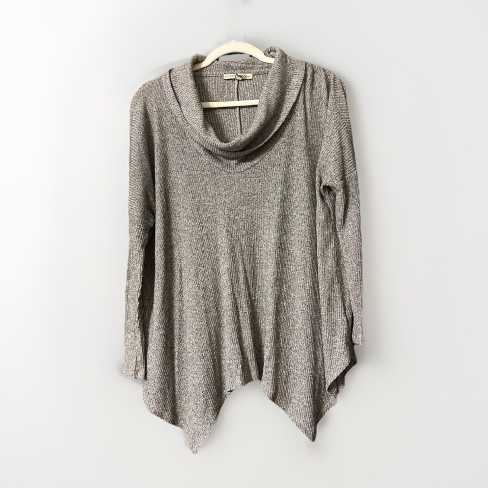 Express Heather Gray Cowl Neck Sweater